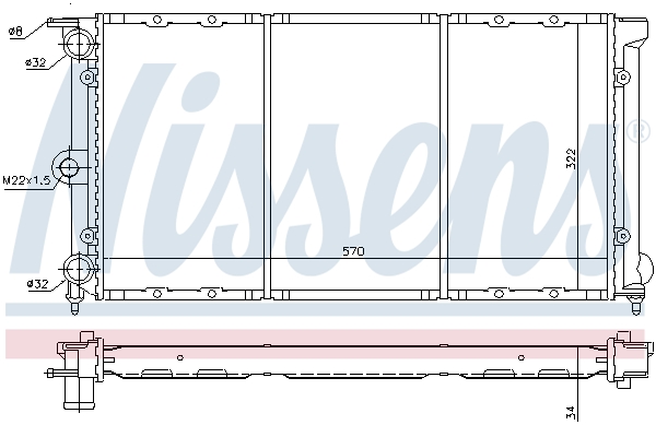 NISSENS 652611 Radiatore, Raffreddamento motore