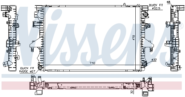 NISSENS 65283A Radiatore, Raffreddamento motore