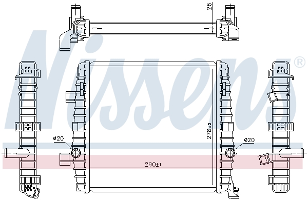 NISSENS 65319 Radiatore bassa temperatura, Intercooler