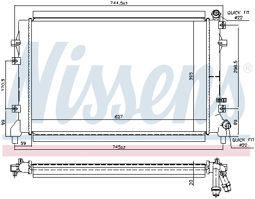 NISSENS 65324 Radiatore bassa temperatura, Intercooler