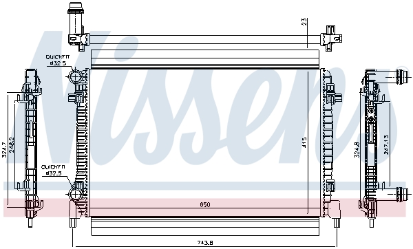 NISSENS 65327 Radiatore, Raffreddamento motore-Radiatore, Raffreddamento motore-Ricambi Euro