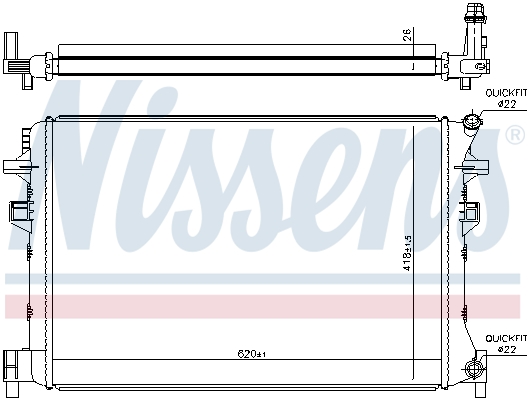 NISSENS 65328 Radiatore, Raffreddamento motore