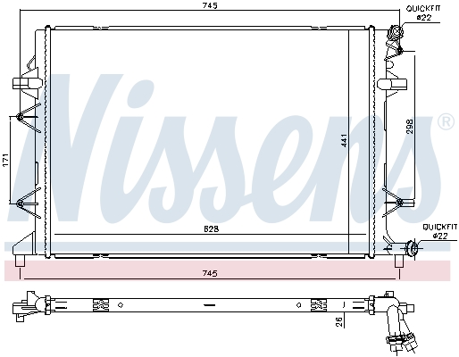 NISSENS 65340 Radiatore bassa temperatura, Intercooler-Radiatore bassa temperatura, Intercooler-Ricambi Euro