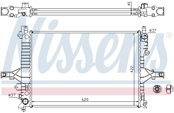 NISSENS 65557A Radiatore, Raffreddamento motore