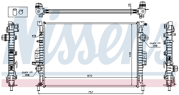 NISSENS 65615A Radiatore, Raffreddamento motore