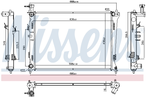 NISSENS 666214 Radiatore, Raffreddamento motore-Radiatore, Raffreddamento motore-Ricambi Euro