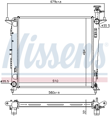 NISSENS 666222 Radiatore, Raffreddamento motore-Radiatore, Raffreddamento motore-Ricambi Euro