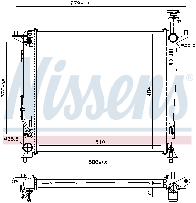 NISSENS 666223 Radiatore, Raffreddamento motore