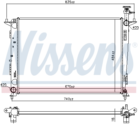 NISSENS 666225 Radiatore, Raffreddamento motore