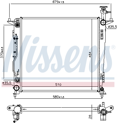 NISSENS 666234 Radiatore, Raffreddamento motore-Radiatore, Raffreddamento motore-Ricambi Euro