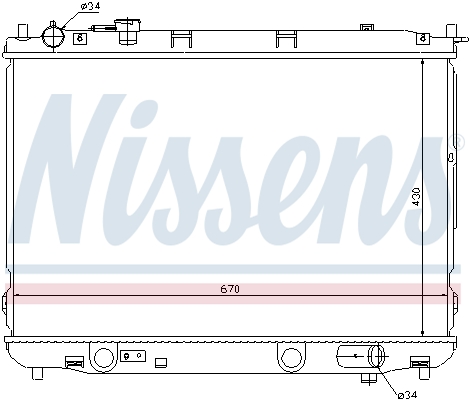 NISSENS 66637 Radiatore, Raffreddamento motore