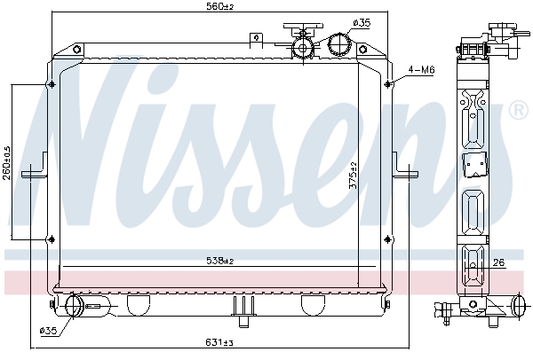 NISSENS 66645 Radiatore, Raffreddamento motore