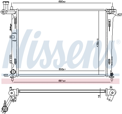 NISSENS 66674 Radiatore, Raffreddamento motore-Radiatore, Raffreddamento motore-Ricambi Euro