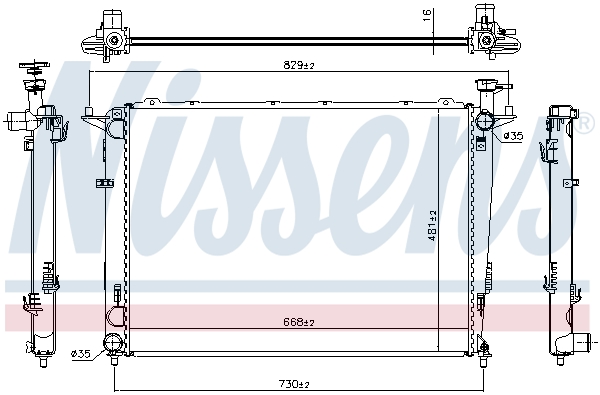 NISSENS 66693 Radiatore, Raffreddamento motore