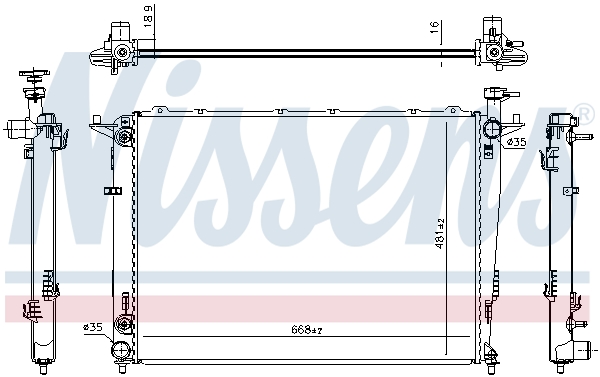 NISSENS 66696 Radiatore, Raffreddamento motore-Radiatore, Raffreddamento motore-Ricambi Euro