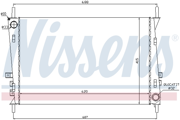 NISSENS 66704 Radiatore, Raffreddamento motore