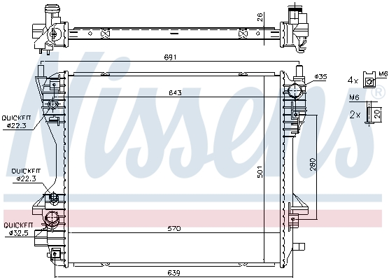 NISSENS 66709 Radiatore, Raffreddamento motore-Radiatore, Raffreddamento motore-Ricambi Euro