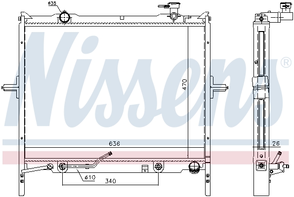 NISSENS 66772 Radiatore, Raffreddamento motore-Radiatore, Raffreddamento motore-Ricambi Euro