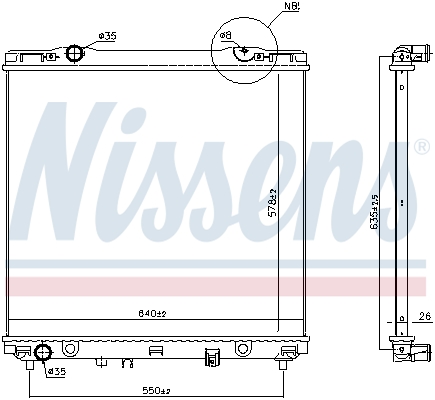 NISSENS 66773 Radiatore, Raffreddamento motore-Radiatore, Raffreddamento motore-Ricambi Euro