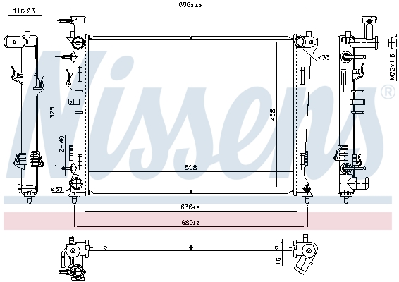 NISSENS 66778 Radiatore, Raffreddamento motore