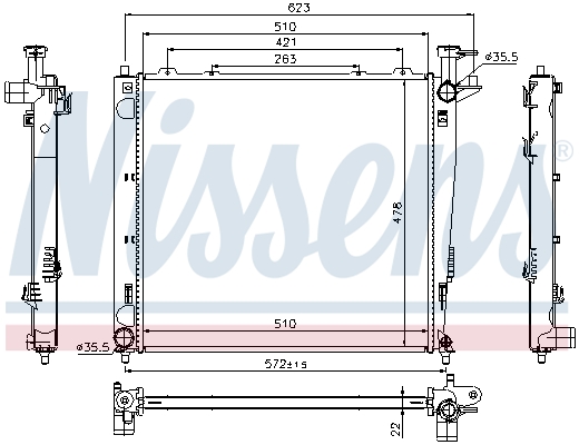 NISSENS 66782 Radiatore, Raffreddamento motore-Radiatore, Raffreddamento motore-Ricambi Euro