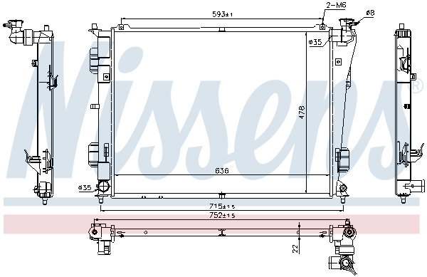 NISSENS 66783 Radiatore, Raffreddamento motore-Radiatore, Raffreddamento motore-Ricambi Euro