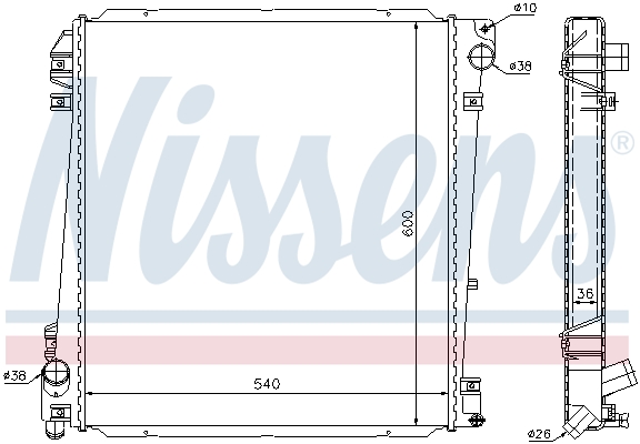 NISSENS 66854 Radiatore, Raffreddamento motore