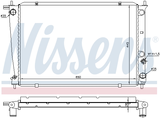 NISSENS 67039 Radiatore, Raffreddamento motore