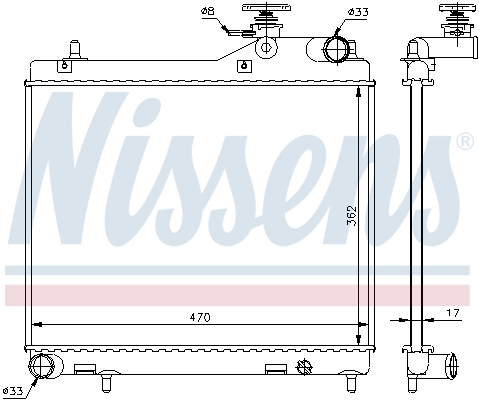 NISSENS 67049 Radiatore, Raffreddamento motore