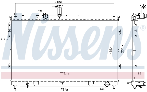 NISSENS 67097 Radiatore, Raffreddamento motore-Radiatore, Raffreddamento motore-Ricambi Euro