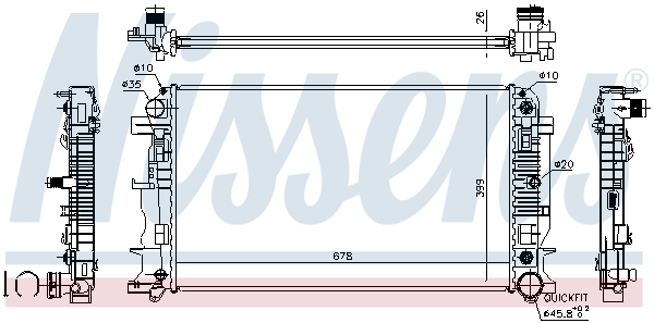 NISSENS 67157A Radiatore, Raffreddamento motore