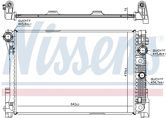 NISSENS 67164 Radiatore, Raffreddamento motore