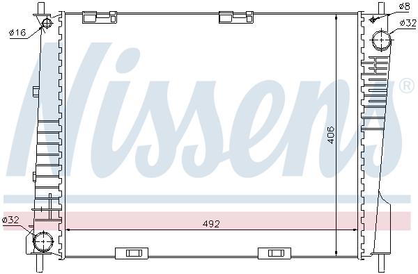 NISSENS 67283 Radiatore, Raffreddamento motore