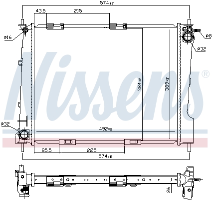 NISSENS 67284 Radiatore, Raffreddamento motore-Radiatore, Raffreddamento motore-Ricambi Euro