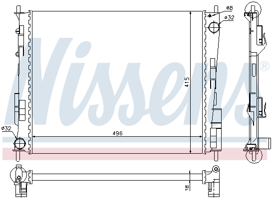 NISSENS 67285 Radiatore, Raffreddamento motore