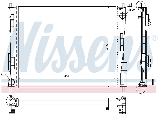 NISSENS 67286 Radiatore, Raffreddamento motore