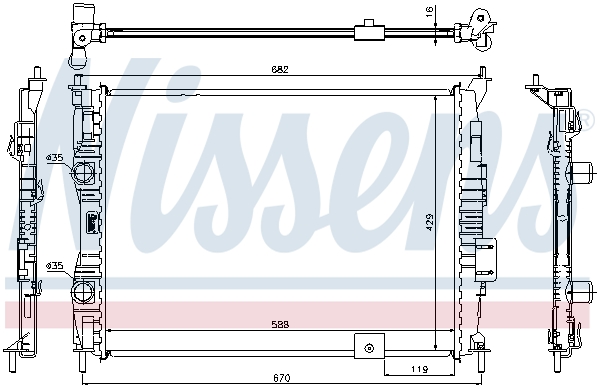 NISSENS 67364 Radiatore, Raffreddamento motore