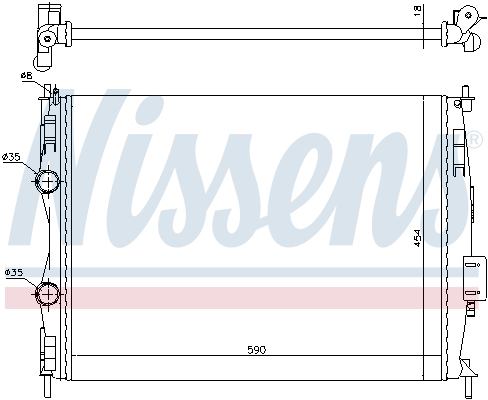 NISSENS 67368 Radiatore, Raffreddamento motore