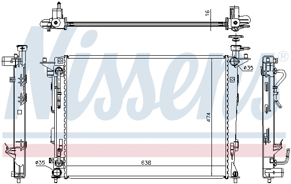 NISSENS 67466 Radiatore, Raffreddamento motore-Radiatore, Raffreddamento motore-Ricambi Euro