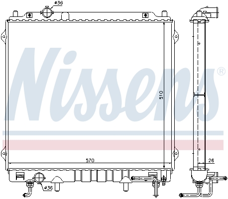 NISSENS 67482 Radiatore, Raffreddamento motore-Radiatore, Raffreddamento motore-Ricambi Euro