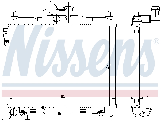 NISSENS 67487 Radiatore, Raffreddamento motore-Radiatore, Raffreddamento motore-Ricambi Euro