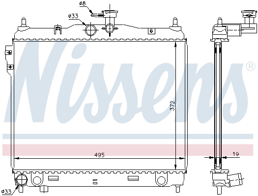 NISSENS 67495 Radiatore, Raffreddamento motore-Radiatore, Raffreddamento motore-Ricambi Euro