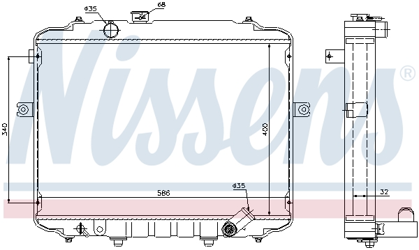 NISSENS 67499 Radiatore, Raffreddamento motore