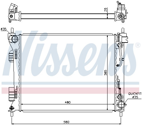 NISSENS 675002 Radiatore, Raffreddamento motore