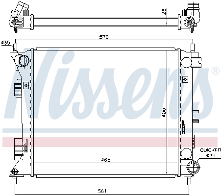 NISSENS 675007 Radiatore, Raffreddamento motore