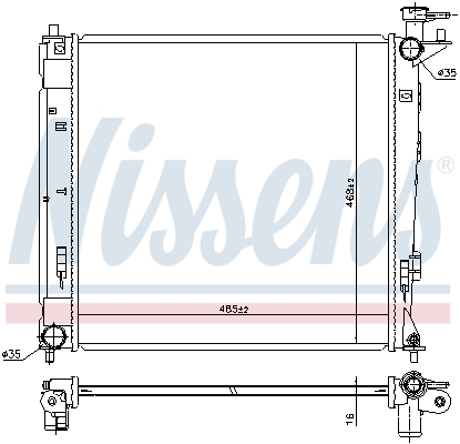 NISSENS 675019 Radiatore, Raffreddamento motore-Radiatore, Raffreddamento motore-Ricambi Euro