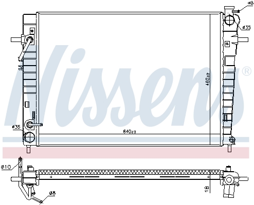 NISSENS 675034 Radiatore, Raffreddamento motore