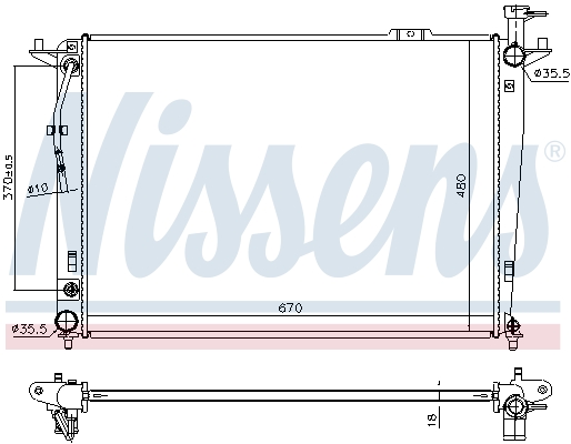 NISSENS 675035 Radiatore, Raffreddamento motore