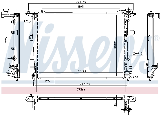 NISSENS 675045 Radiatore, Raffreddamento motore