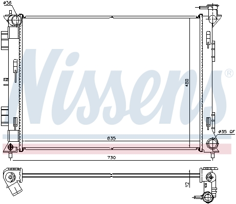 NISSENS 675052 Radiatore, Raffreddamento motore